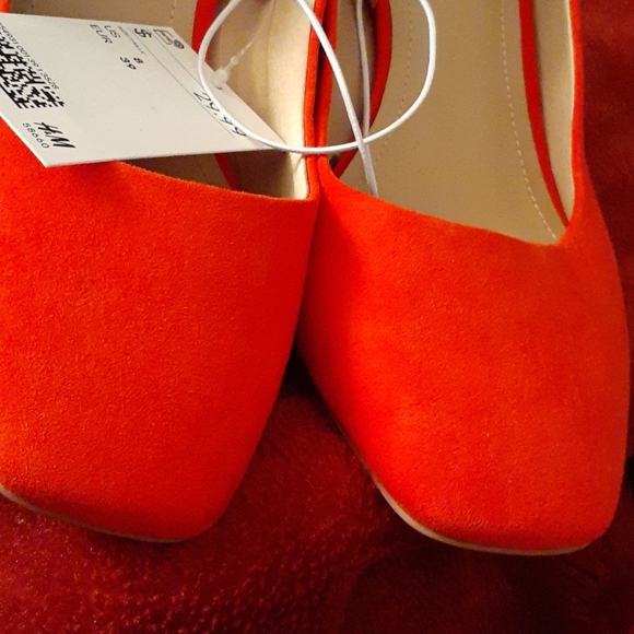 Nwt orange block heel pumps size 8 EU 39 - Picture 6 of 6